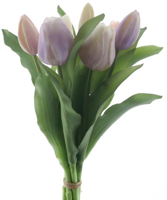 KUNST TULP PASTEL ROZE/PAARS NET ECHT! - 8 10 20 30 40 50 60 70 73 - 333167