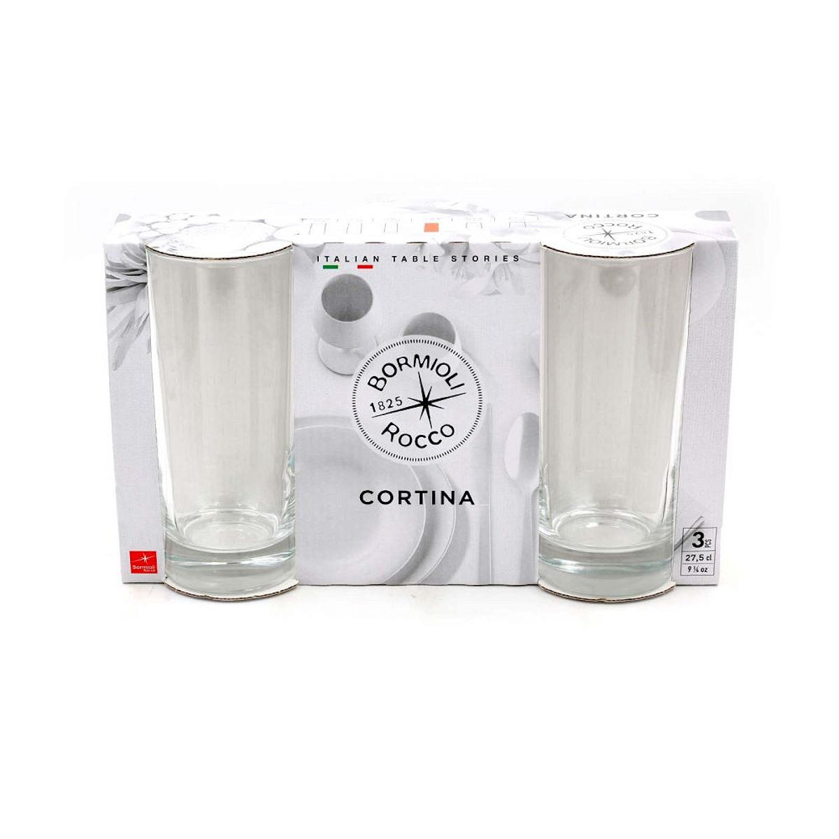 BORMIOLI WATERGLAS CORTINA 27.5CL 3STUKS - 8004360020847 - 025085