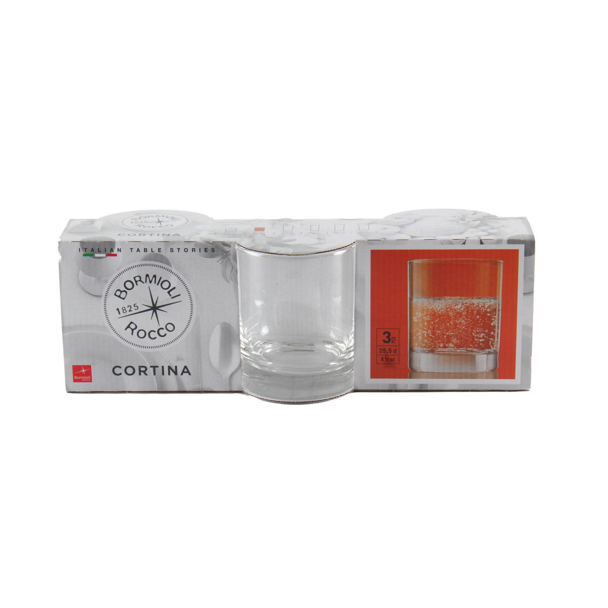 BORMIOLI WATERGLAS CORTINA 25 CL 3 STUKS - 8004360020854 - 027359