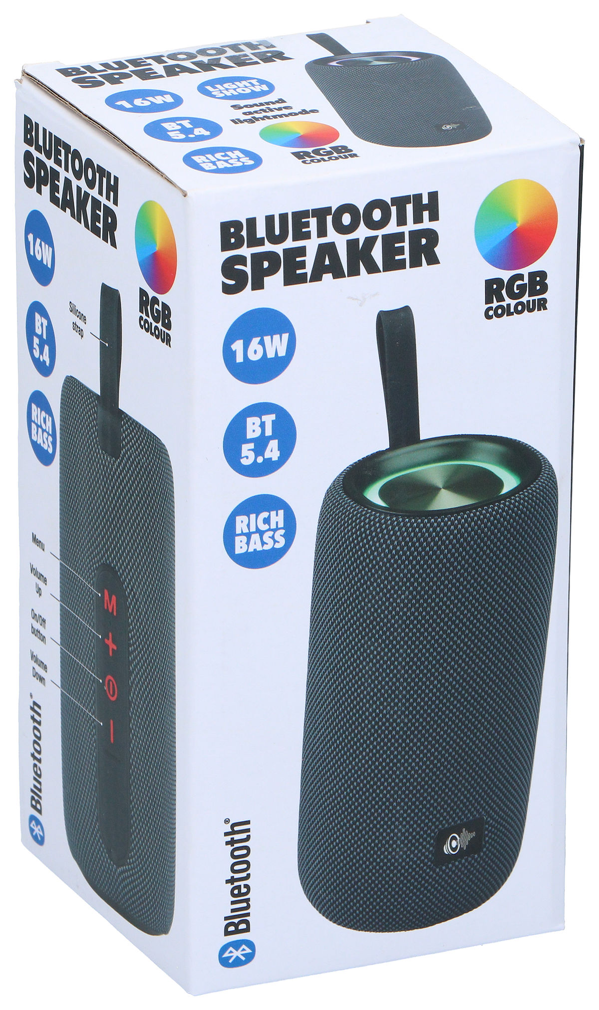 DRAADLOZE BLUETOOTH SPEAKER 16W RGB 6LED - 8711252007199 - 0010546799