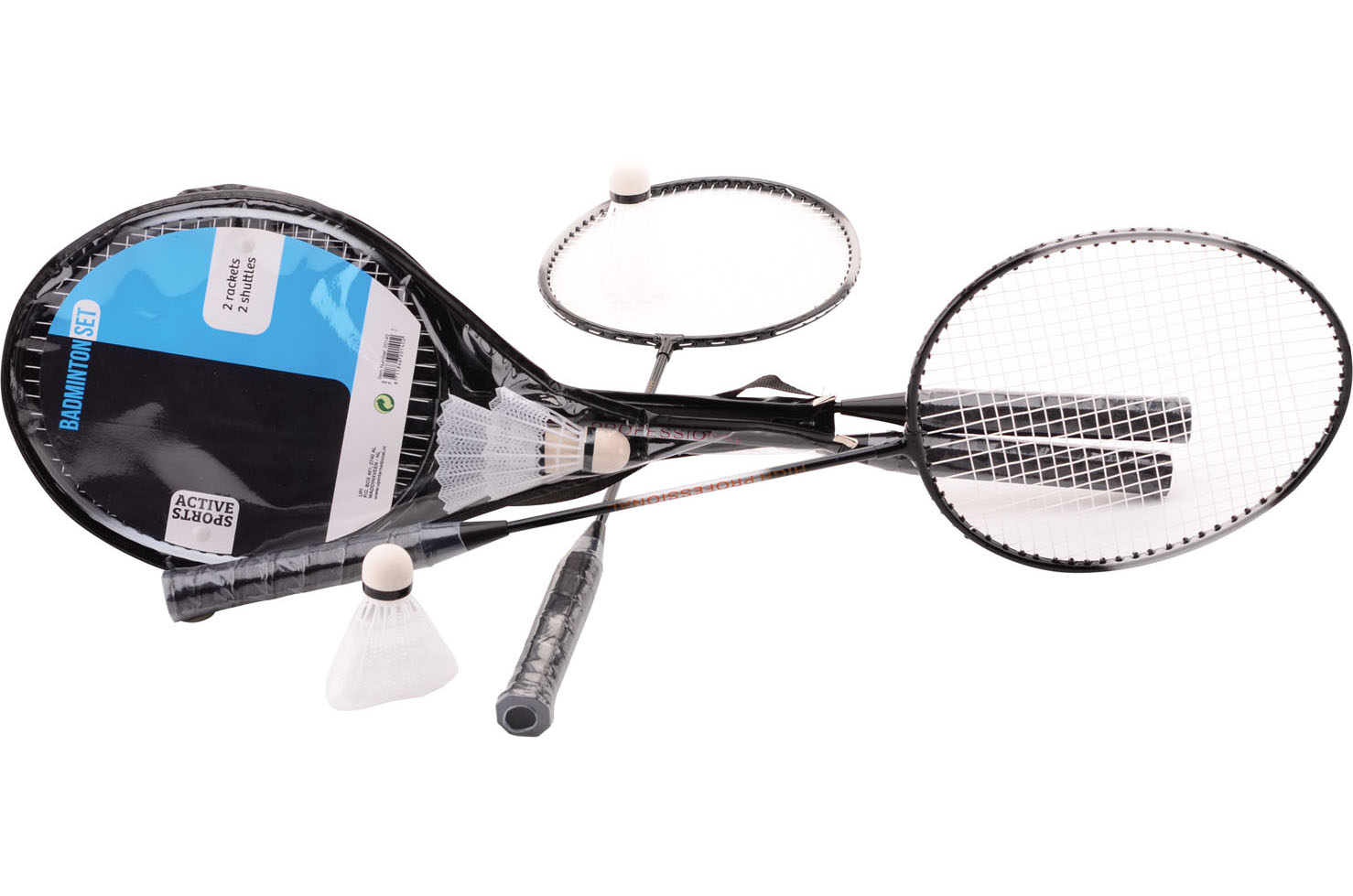 BADMINTONSET 4 DELIG IN HOES 2 SPELERS - 8711866201402 - 312492