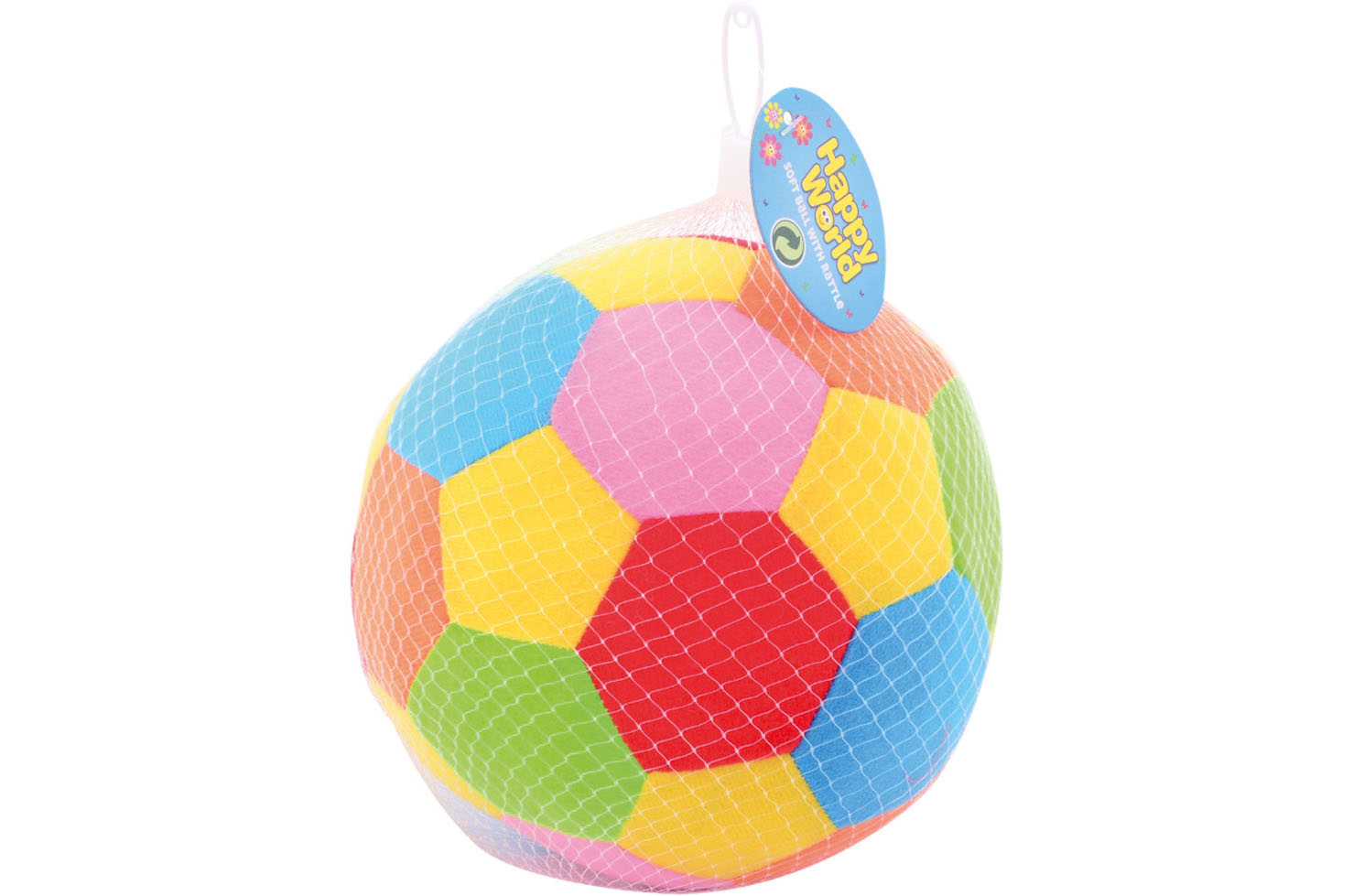 HAPPY WORLD BAL MET RAMMEL 18 CM. - 8711866220342 - 070301