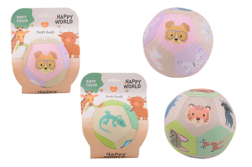 HAPPY WORLD ZACHTE BAL IN ZACHTE KLEUREN - 8711866222919 - 536140