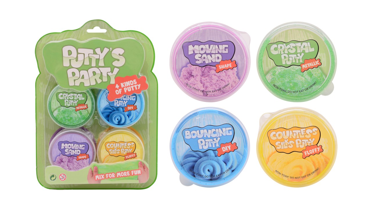 PUTTY PARTY 4 STUKS OP KAART - 8711866244676 - 530962