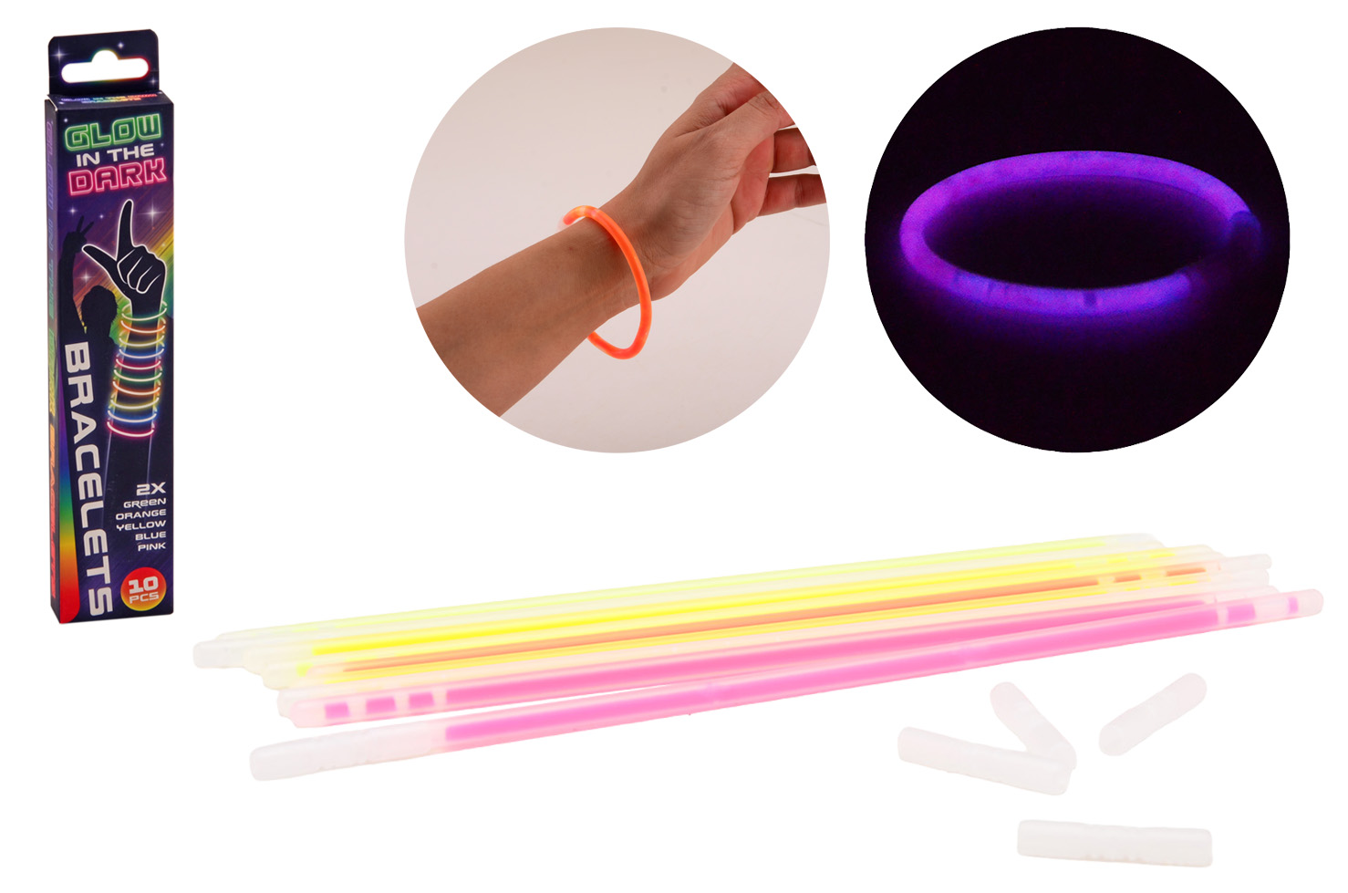 GLOW IN THE DARK ARMBANDEN 10 STUKS - 8711866246687 - 0010547915