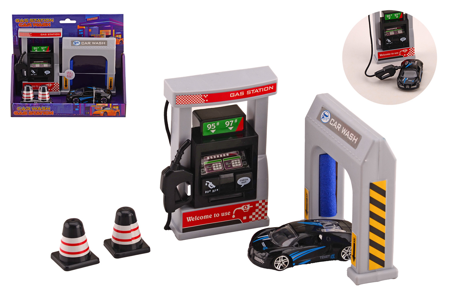 AUTO SPEELSET TANKSTATION MET WASSTRAAT - 8711866262199 - 0010539509
