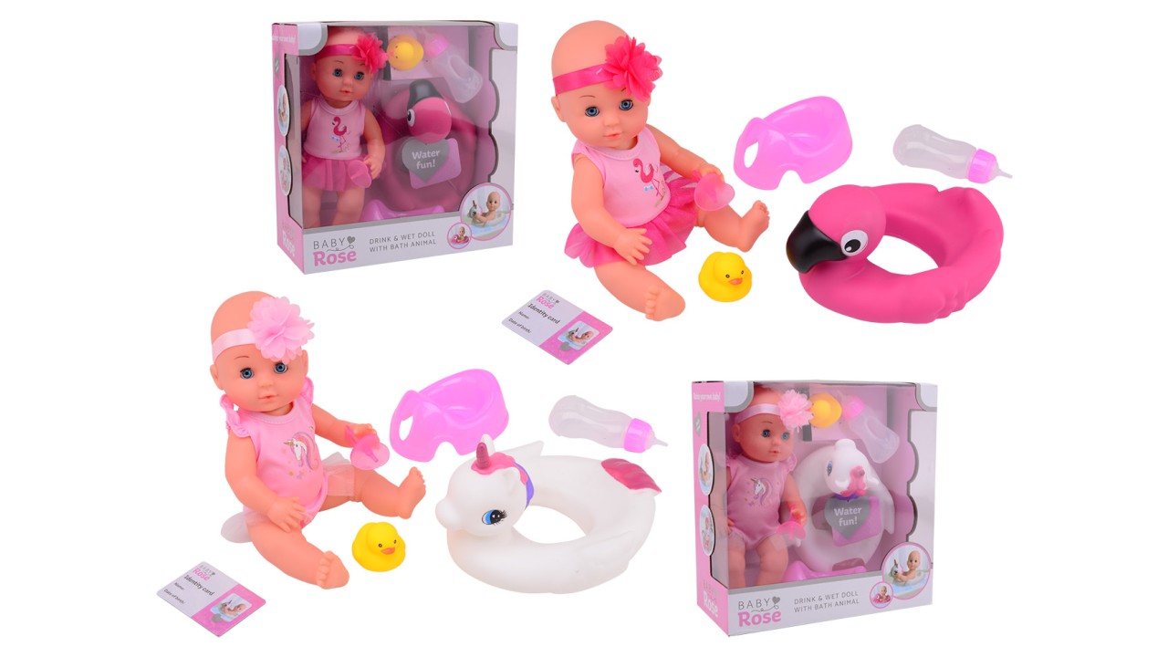 BABY ROSE DRINK- EN PLASPOP 30 CM 2ASS - 8711866276844 - 530960