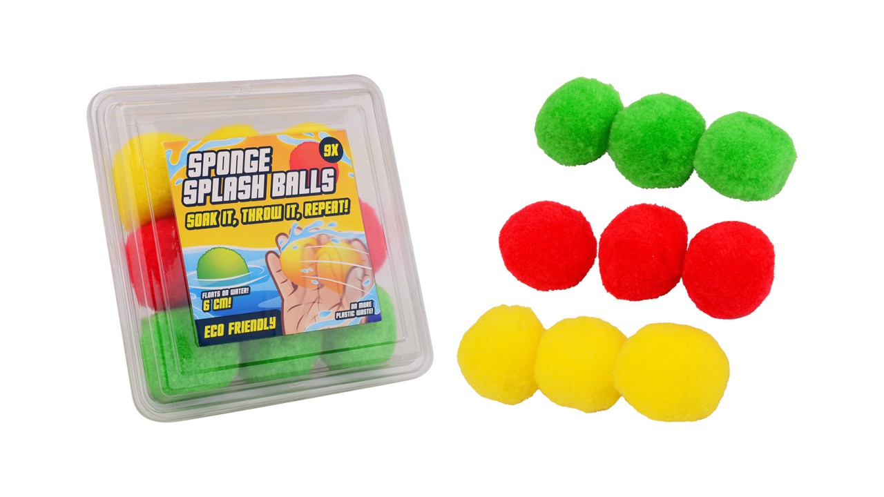 AQUA FUN SPONS SPLASH BALLEN +BEWAARDOOS - 8711866296606 - 534883