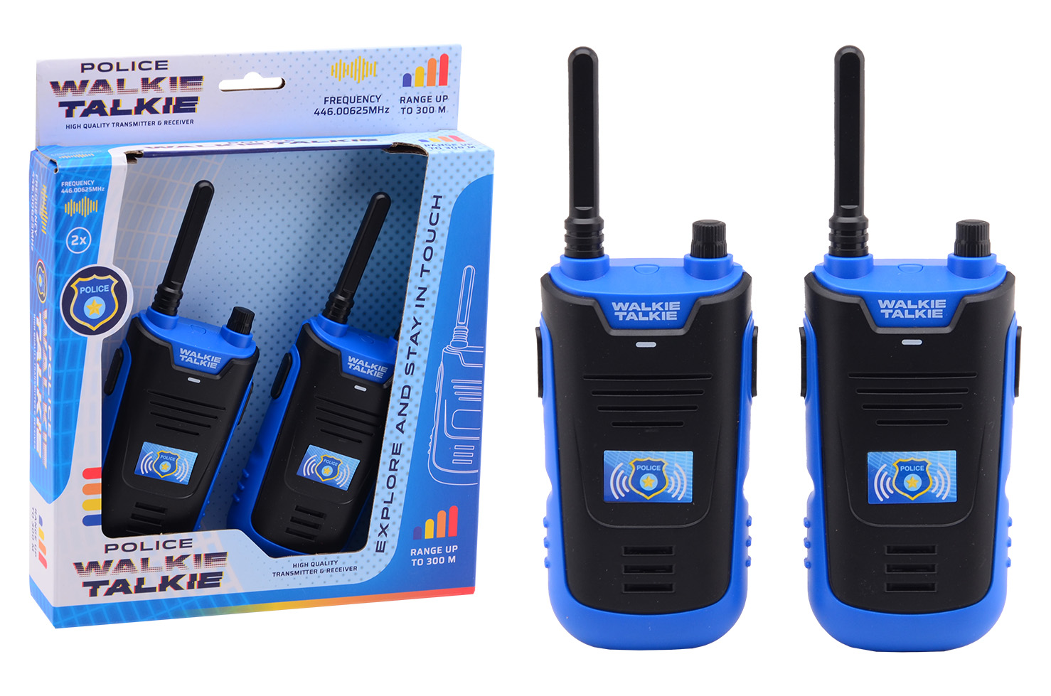 WALKIE TALKIE SET POLITIE 300M BEREIK - 8711866300358 - 502682
