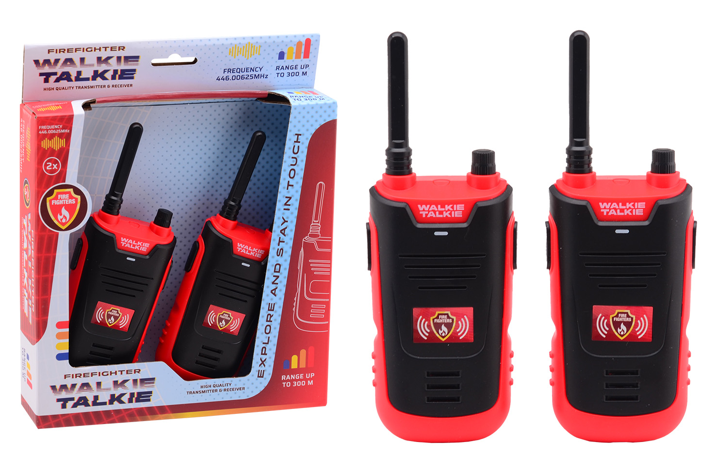 WALKIE TALKIE BRANDWEER 300 METER BEREIK - 8711866300365 - 502680