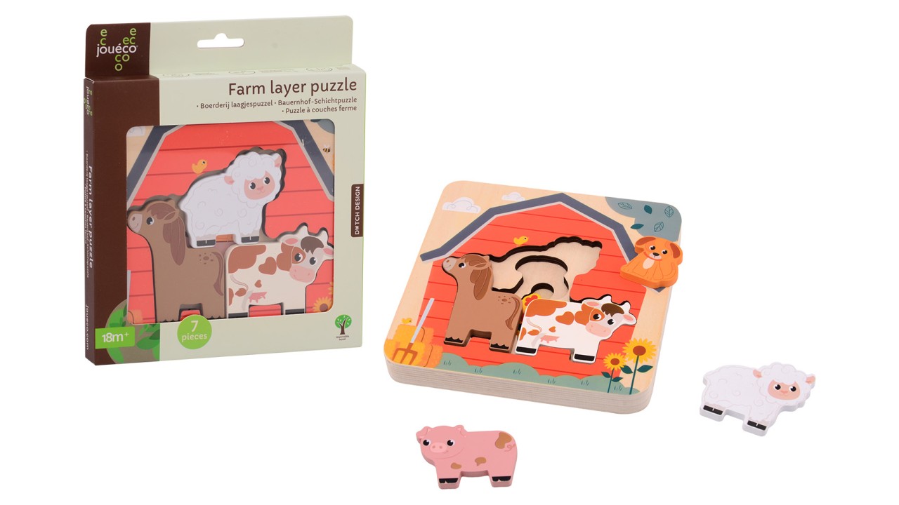 JOUECO BOERDERIJ PUZZEL MET LAGEN - 8711866801596 - 534613