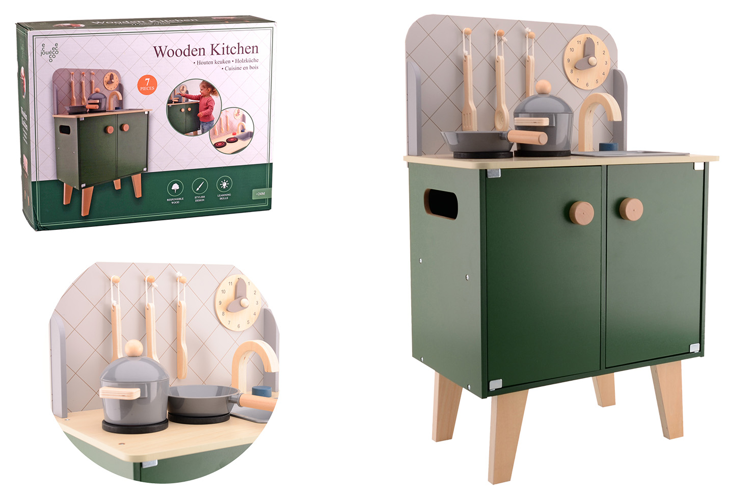 JOUECO - HOUTEN KEUKEN MET KUNSTSTOF ACC - 8711866801794 - 0010555390
