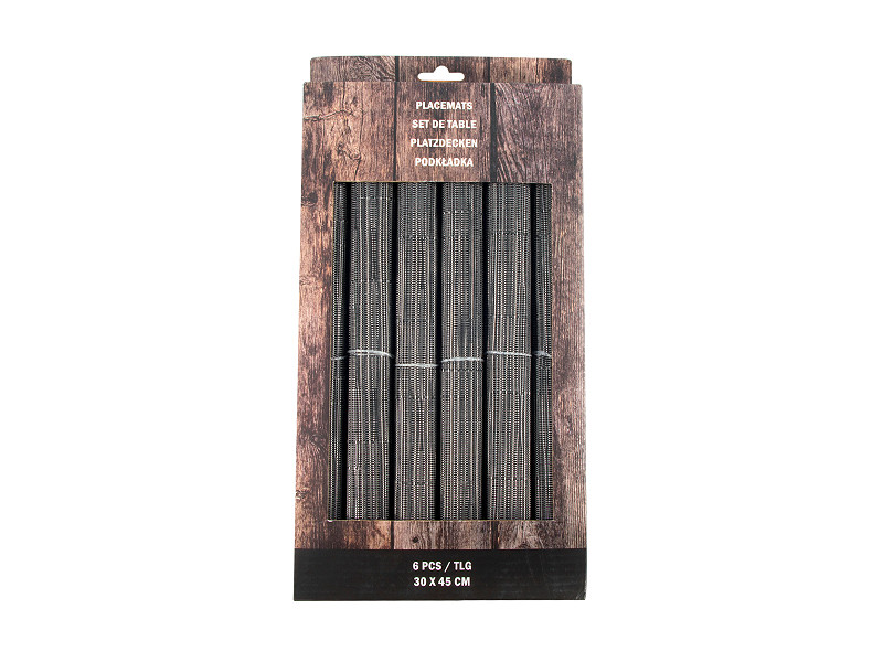 PLACEMAT 30X45CM ZWART SET A 6 - 8712442687894 - 000530