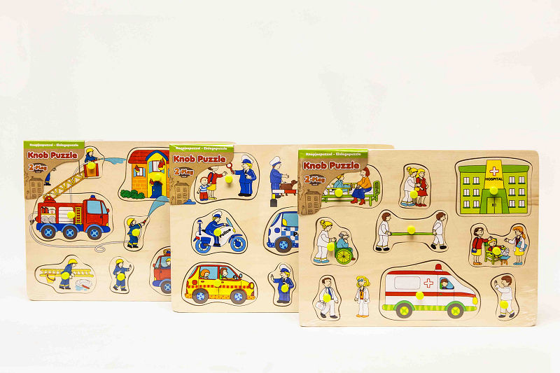 KNOPJES PUZZEL HOUT HULPDIENSTEN 30X22CM - 8713219308493 - 341988