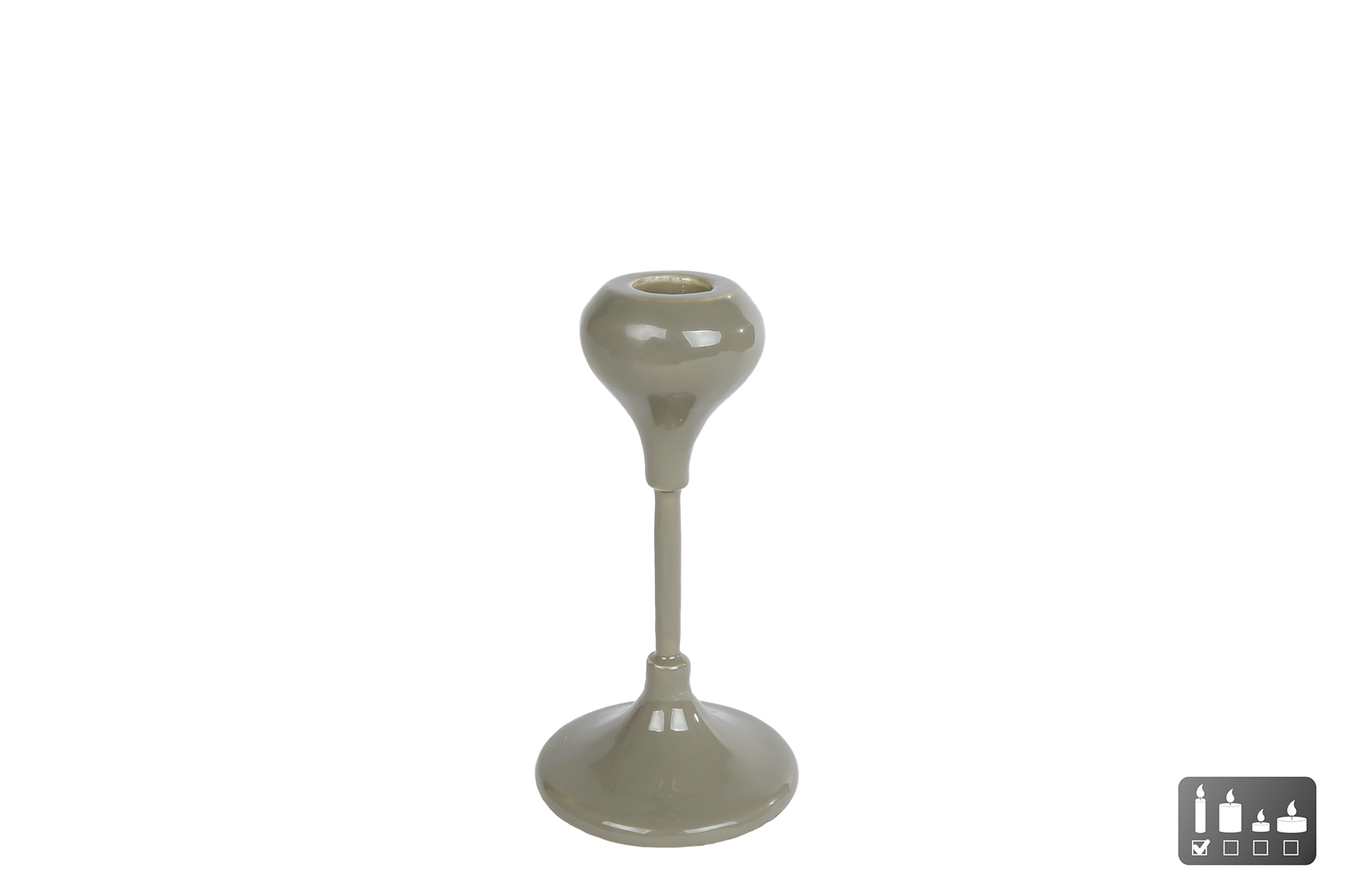 KANDELAAR LICHT GROEN METAAL 16CM - 8713219487679 - 533857