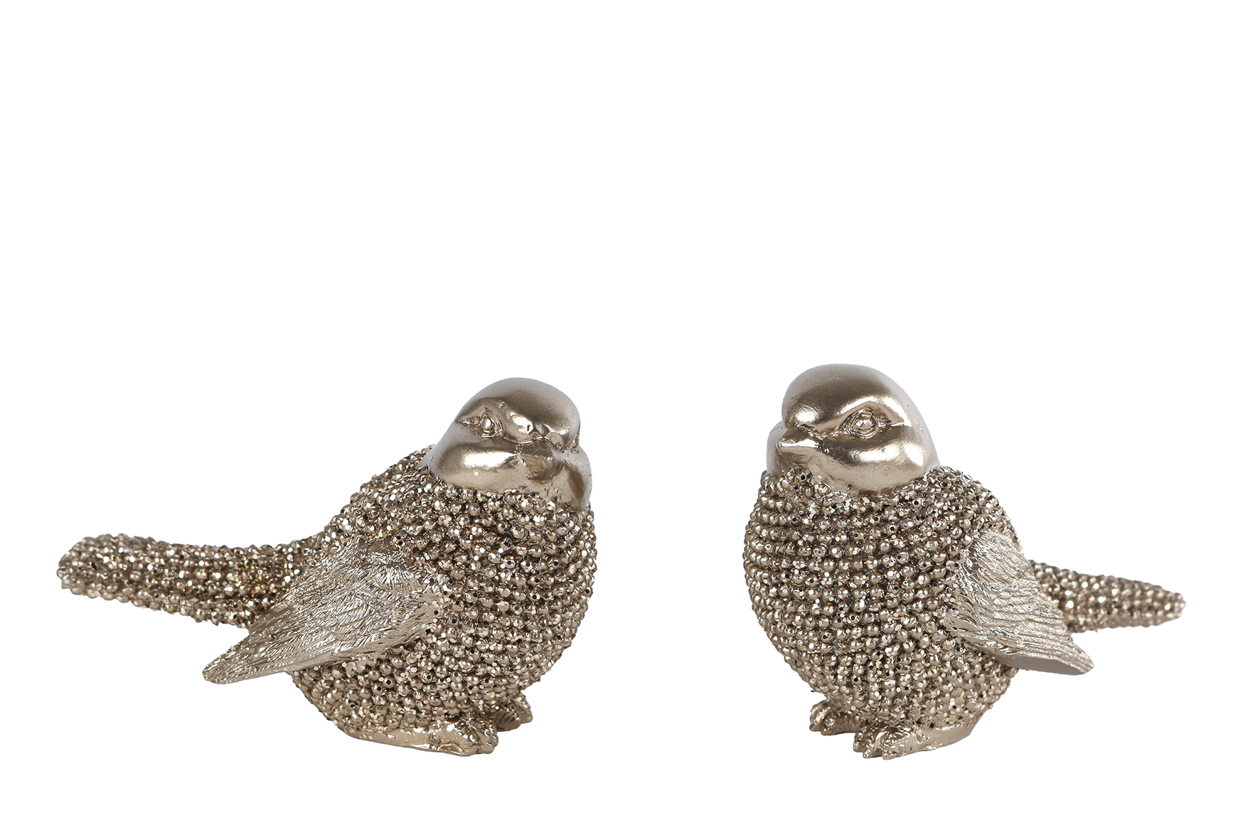 SCULPTUUR VOGELS GOUD POLYSTONE - 8713219552582 - 524219