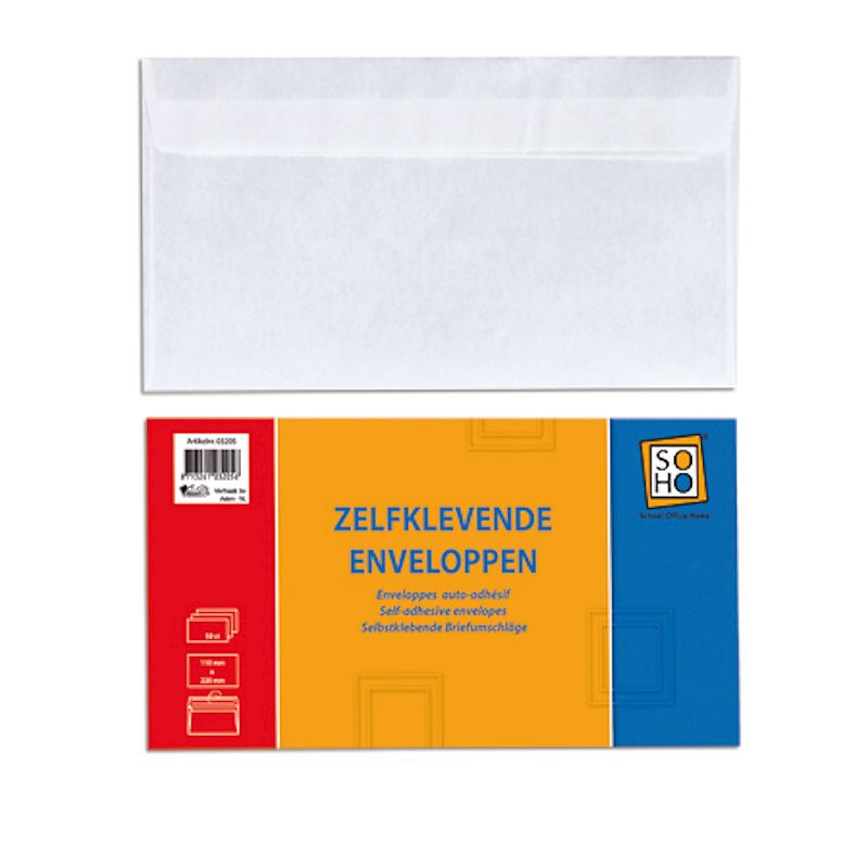 SOHO ENVELOPPEN KABINET 50 STUKS ZELFKL - 8713261032056 - 053404