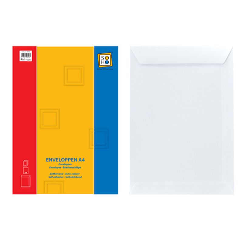 SOHO ENVELOPPEN AKTE A4 10ST ZELFKLEVEND - 8713261032261 - 053442