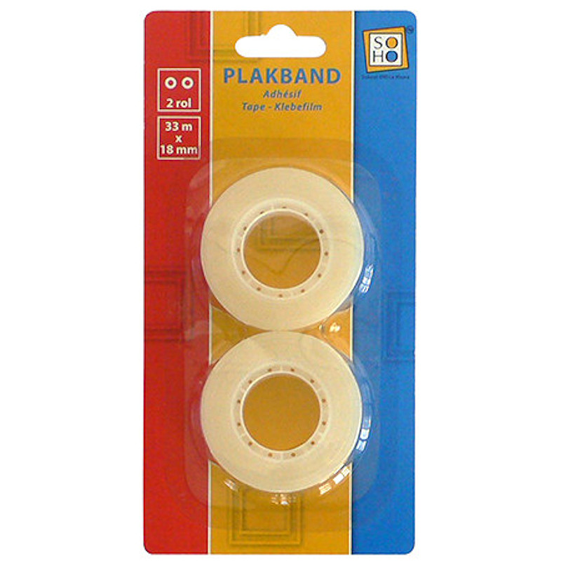 SOHO TAPE 18MM X 33M 2 STUKS - 8713261038843 - 053700
