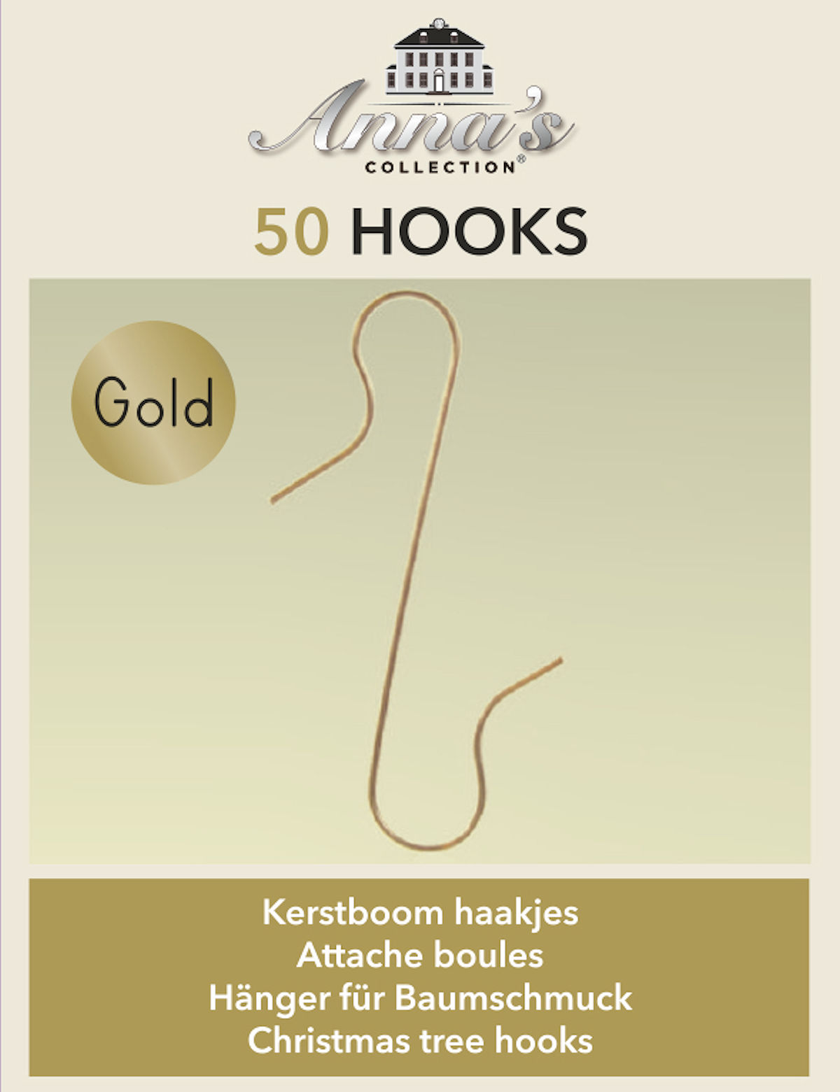 KERSTBOOMHAAKJES 50 STUKS GOUD - 8713619326325 - 494080