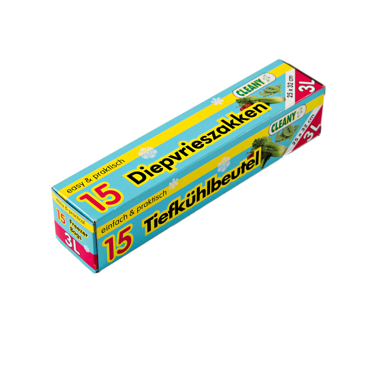 CLEANY DIEPVRIESZAK 3 LITER 15 STUKS - 8717438768175 - 531152