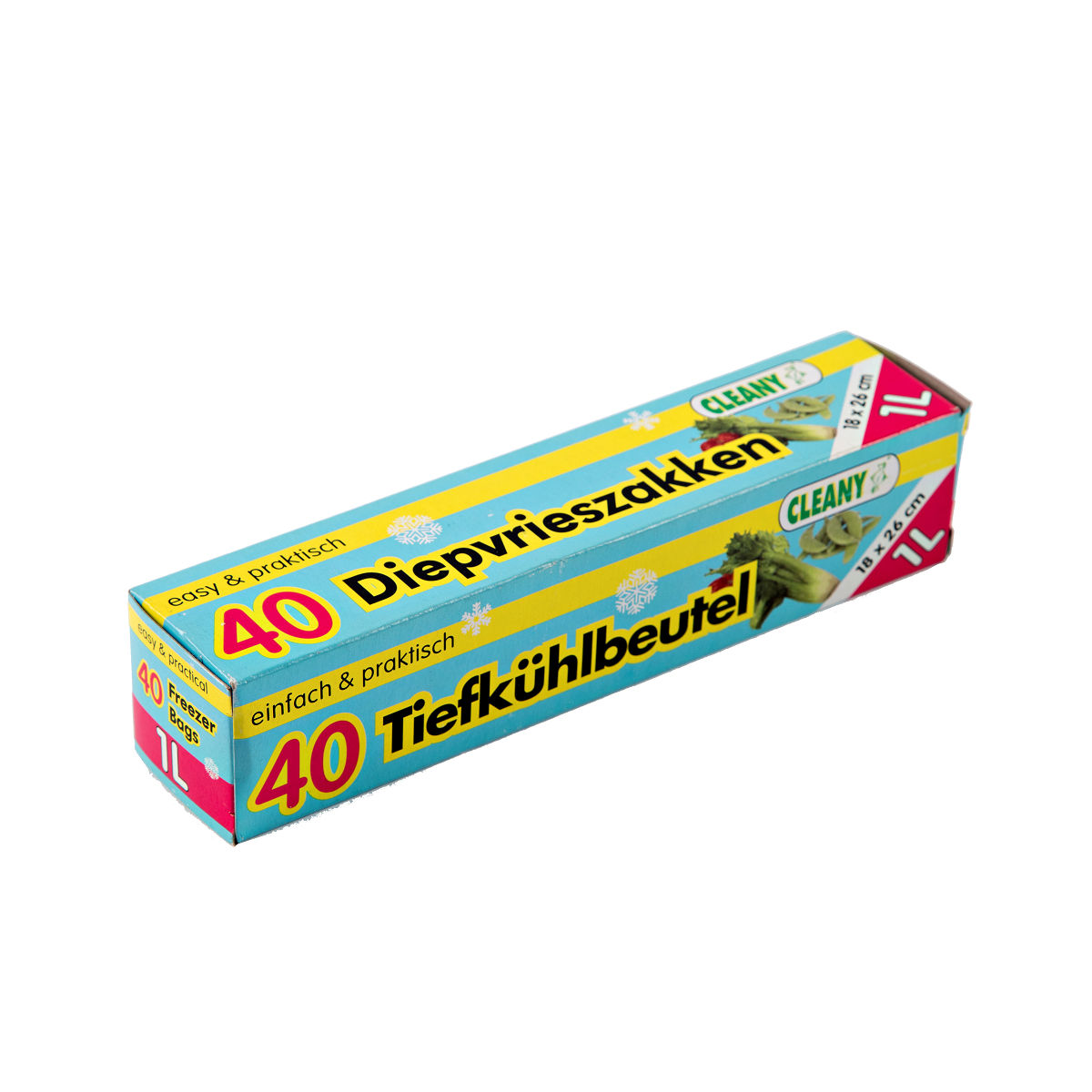 CLEANY DIEPVRIESZAK 1 LITER 40 STUKS - 8717438768199 - 531154