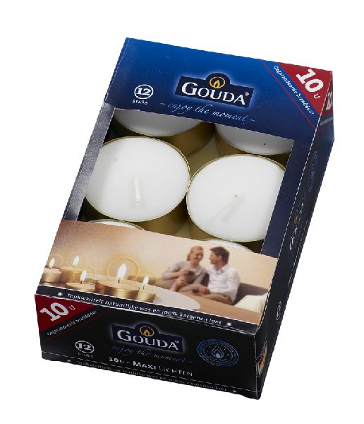GOUDA THEELICHT MAXI 10 UURS 12 STUKS - 8717847011923 - 004259