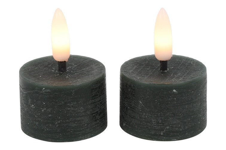 LED THEELICHT DONKERGROEN 4CM 2STUKS - 8718318230874 - 0010538555