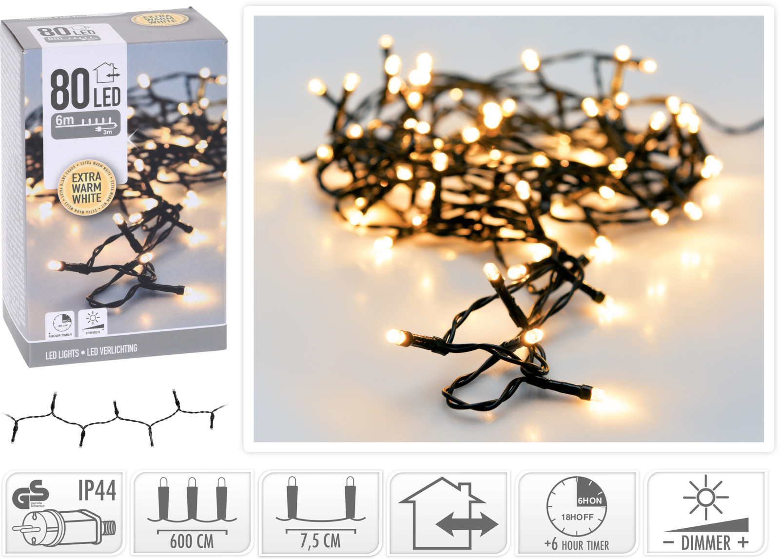 KERST LEDVERLICHTING 80LED BUITEN - 8719202305845 - 536011