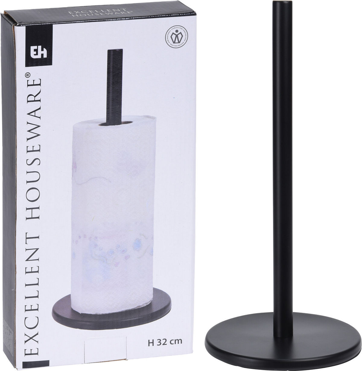 KEUKENROLHOUDER ZWART 32 CM HOOG - 8719987465802 - 418261