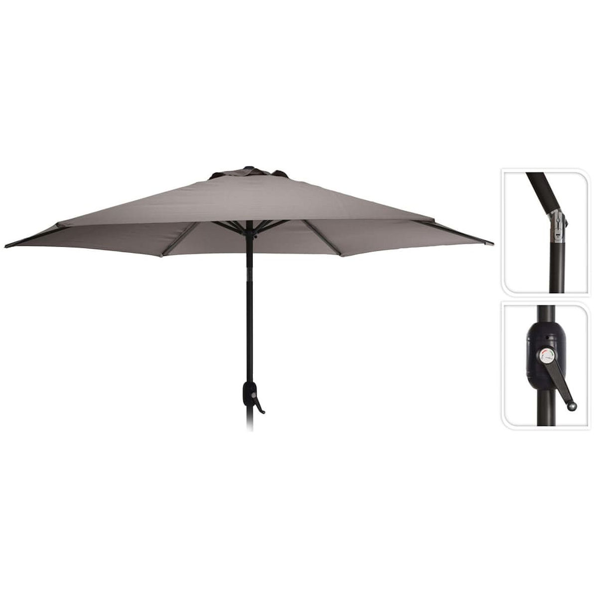 PARASOL TAUPE 270CM MET KNIKMECHANISME - 8719987799303 - 522295