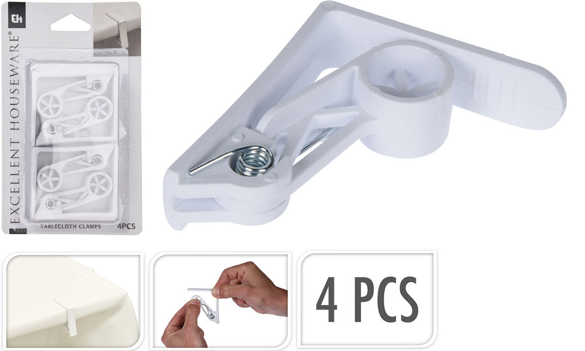 TAFELKLEEDKLEMMEN 4 STUKS WIT - 8720573139908 - 531527