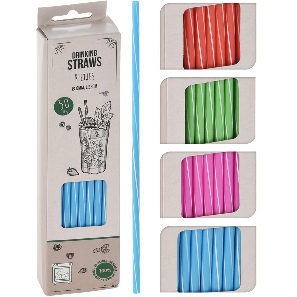 RIETJES ASS KLEUR STREEP 50 STUKS PP - 8720573154963 - 529367