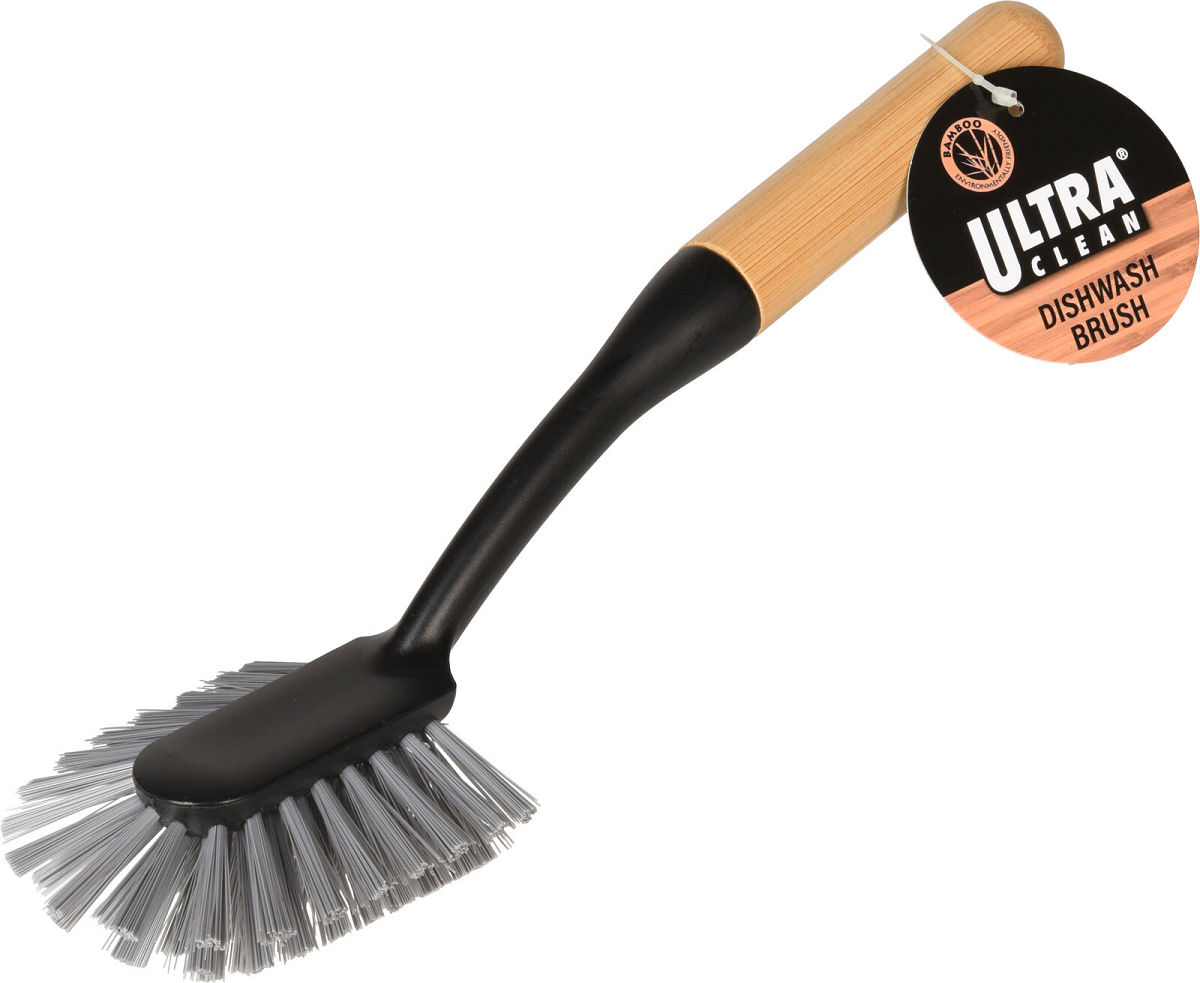 AFWASBORSTEL ZWART MET BAMBOE HANDGREEP - 8720573180146 - 527681