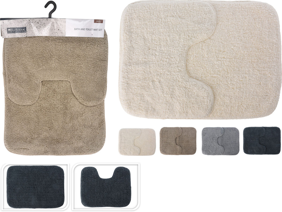 BAD SET  TOILET & BADMAT DIV KLEUREN - 8720573185363 - 492486