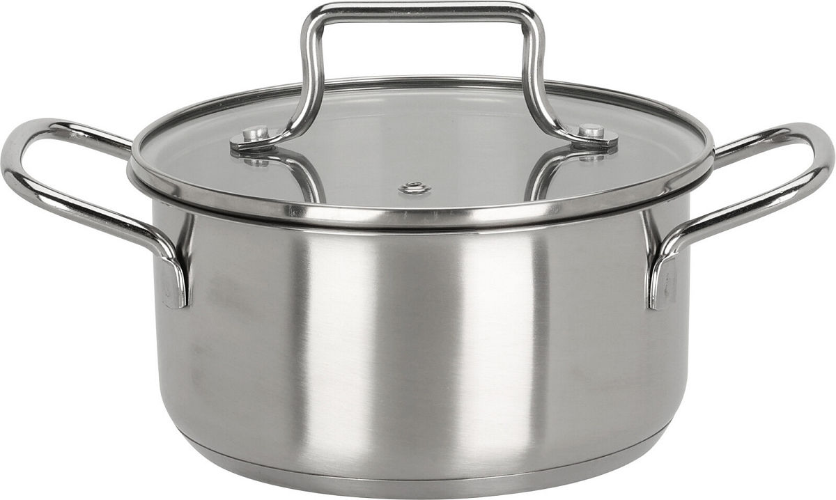 EH KOOKPAN RVS 16CM GLAZEN DEKSEL - 8720573902502 - 534658