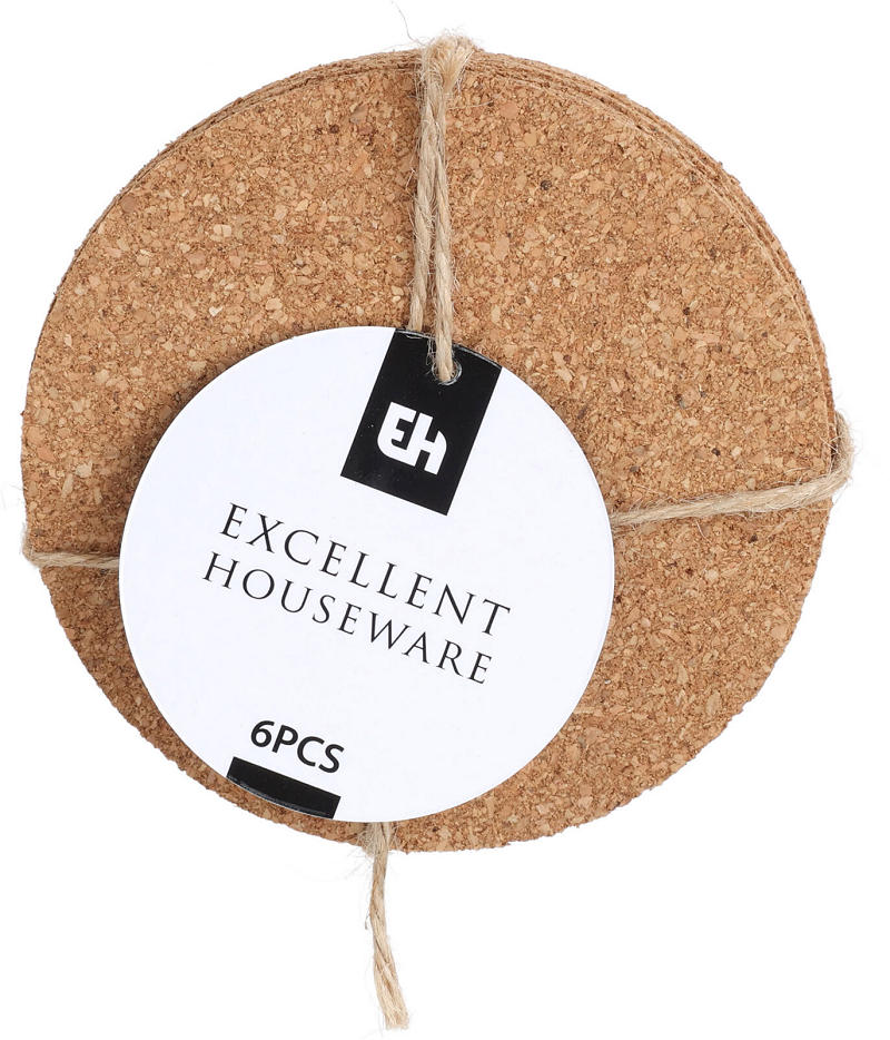 EH ONDERZETTER KURK ROND 6 STUKS - 8720573925372 - 534577