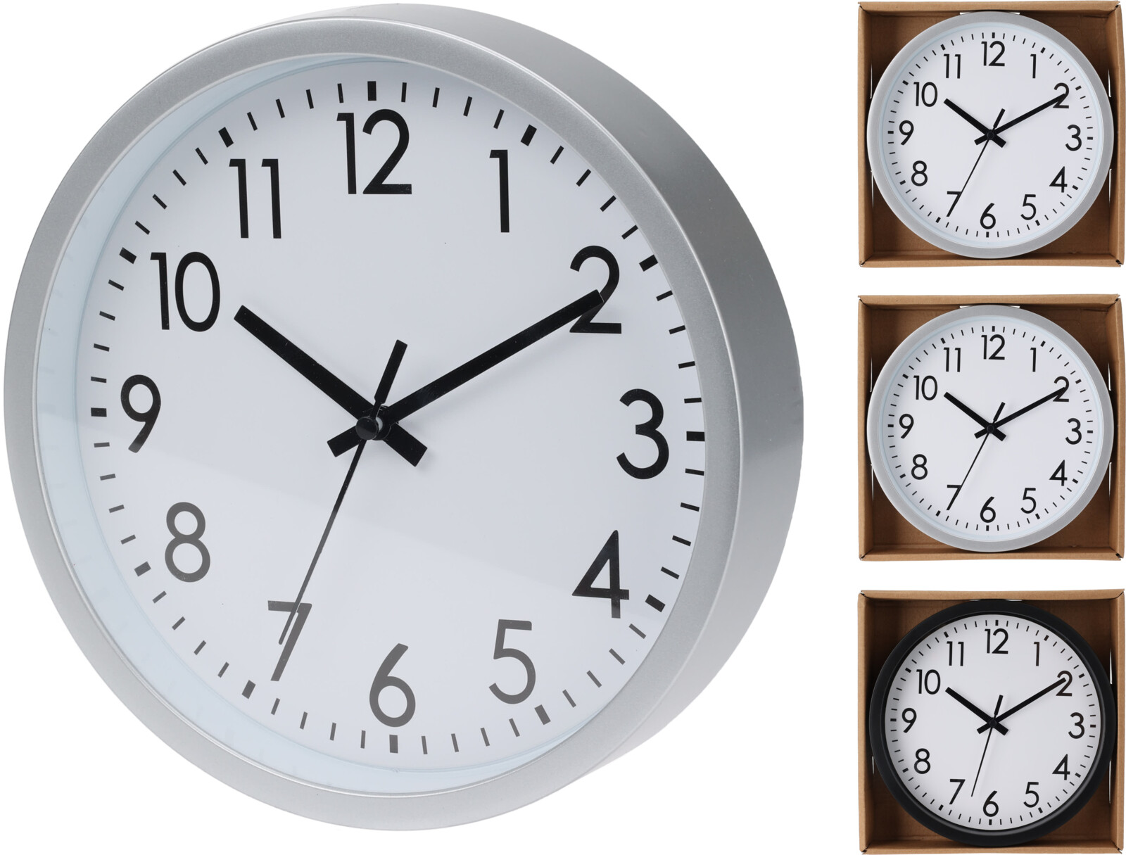 WANDKLOK ZWART 20 CM ASS KLEUR - 8721037028448 - 534670