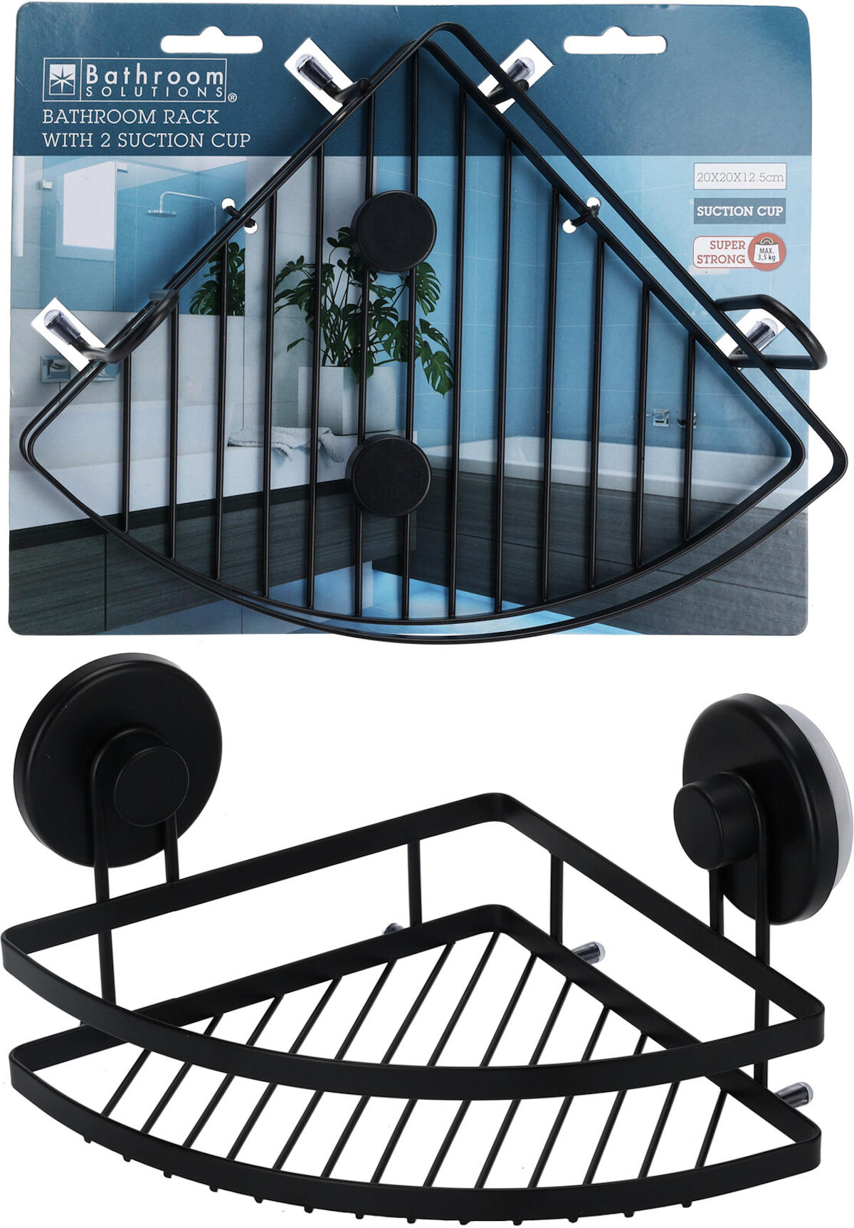 BADKAMERREK KLEIN HOEK ZWART ZUIGNAPPEN - 8721037111744 - 535124