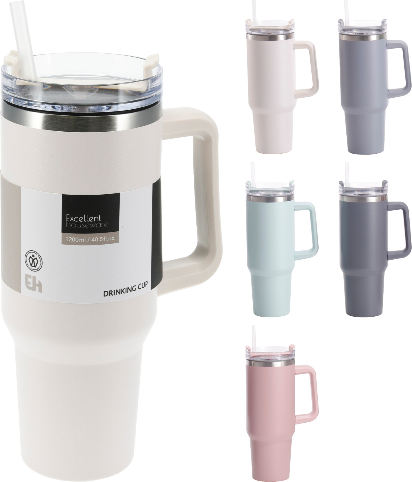 ISOLEERBEKER CUP RVS 1200ML ASS KLEUR - 8721037275255 - 536067