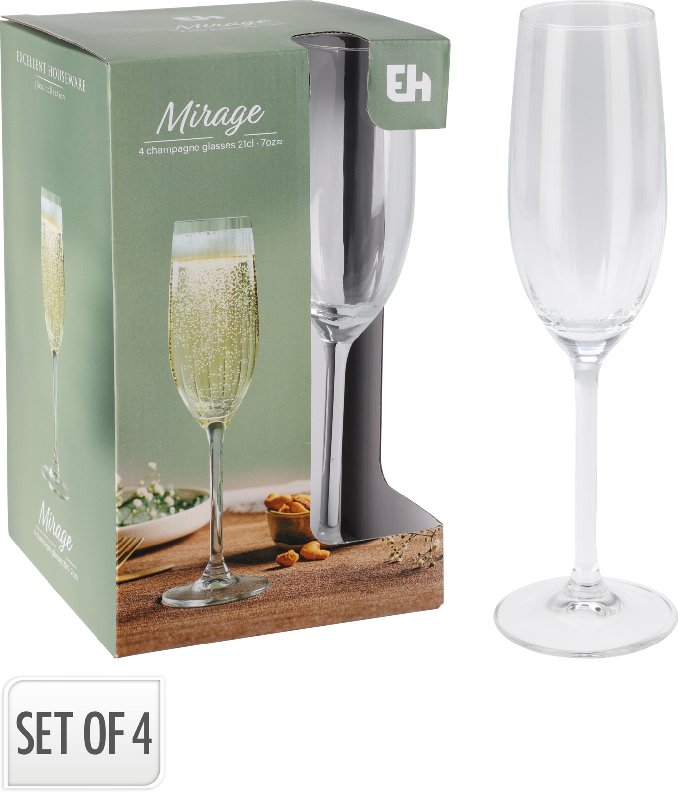 MIRAGE CHAMPAGNEGLAS 4 STUKS IN DOOS - 8721037280129 - 536065