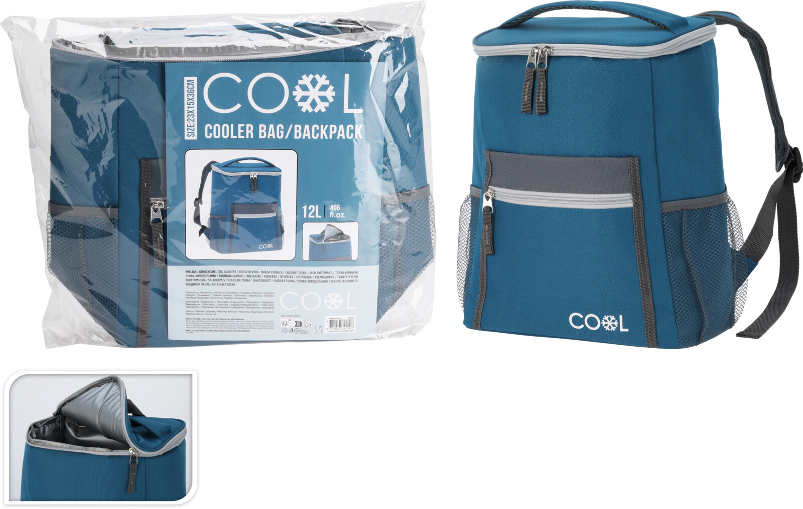 KOELTAS RUGTAS 12 LITER BLAUW - 8721037342193 - 522726