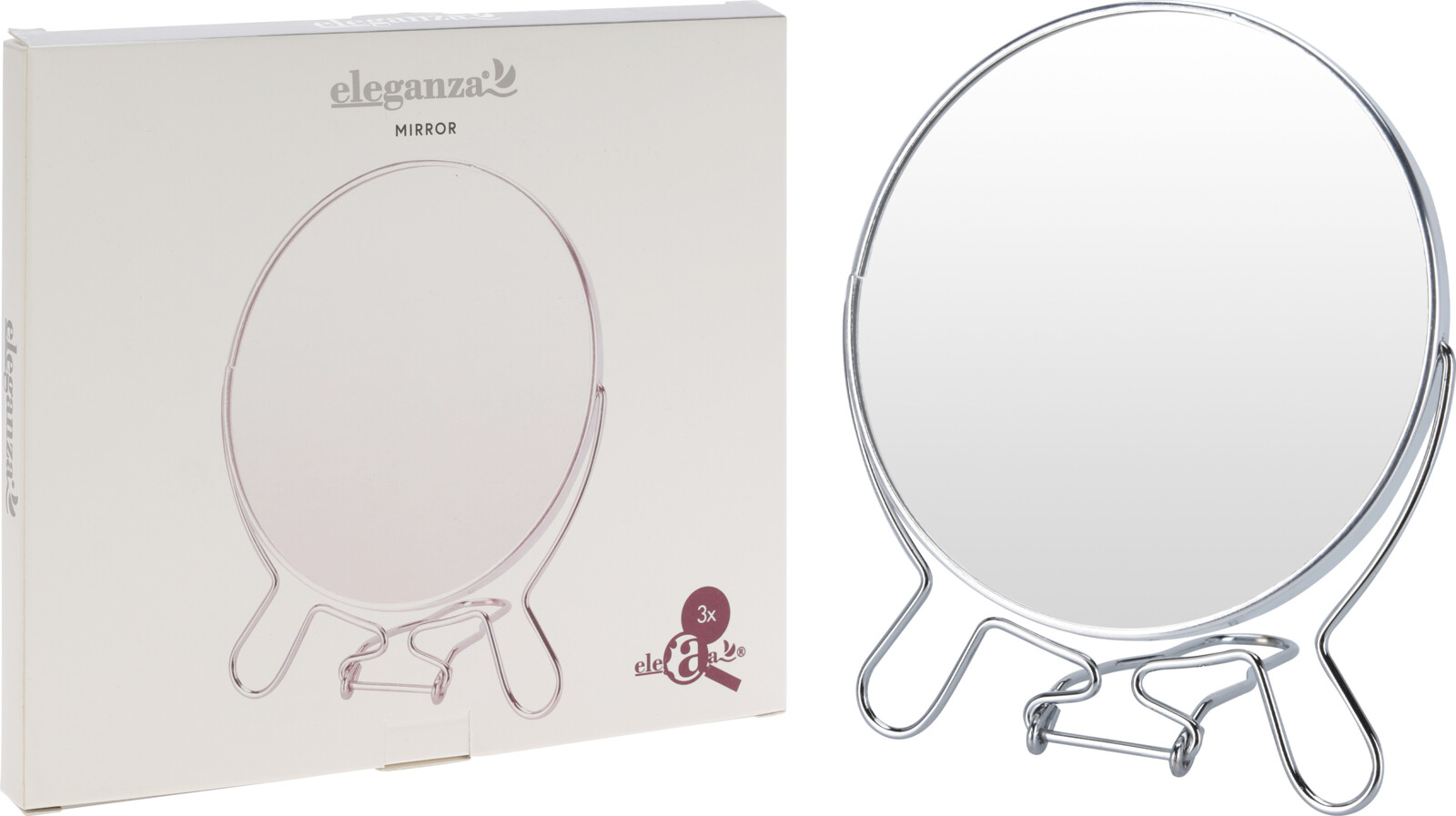 ELEGANZAMAKE- UP SPIEGEL RVS 3X VERGROOT - 8721037346474 - 526082
