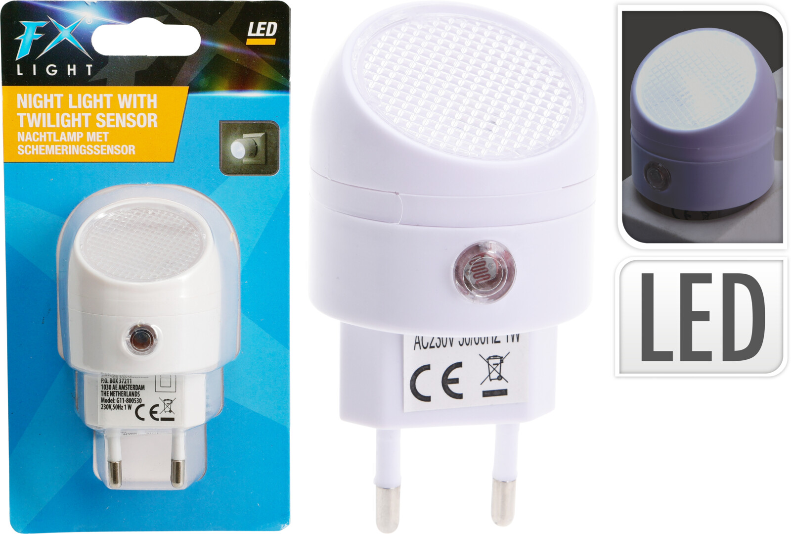 NACHTLAMP MET SCHEMERINGSSENSOR - 8721037477369 - 0010538428