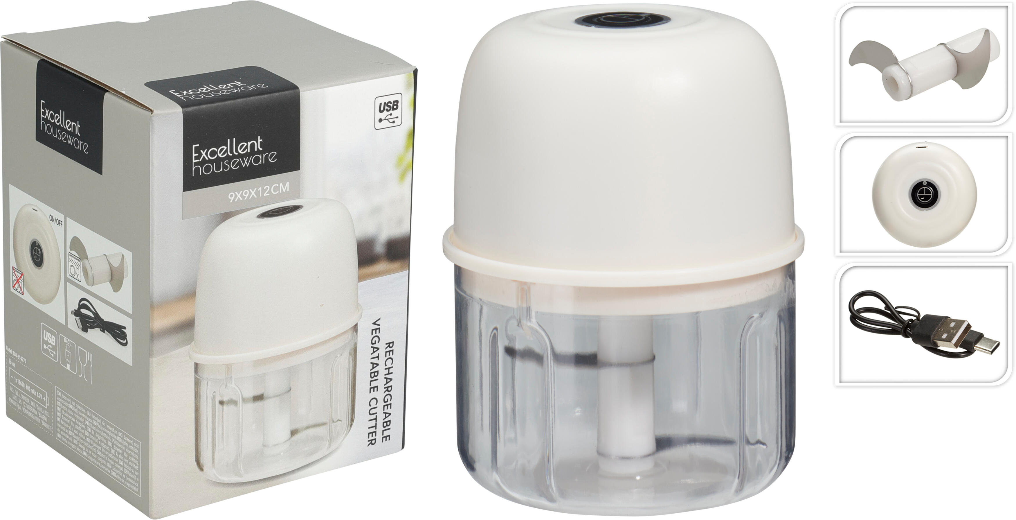 ELEKTRISCHE GROENTEHAKKER USB OPBLAADBAA - 8721037611220 - 0010554528