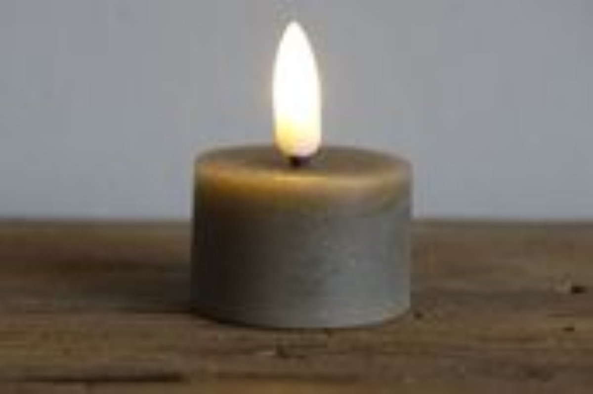 LED WAXINELICHT GRIJS 2 STUKS 4 CM - 9 10 20 30 40 42 - 532567