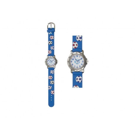 HORLOGE VOETBAL BLAUW - 9 10 20 30 40 50 60 70 80 90 100 110 120 130 140 144 - 532949