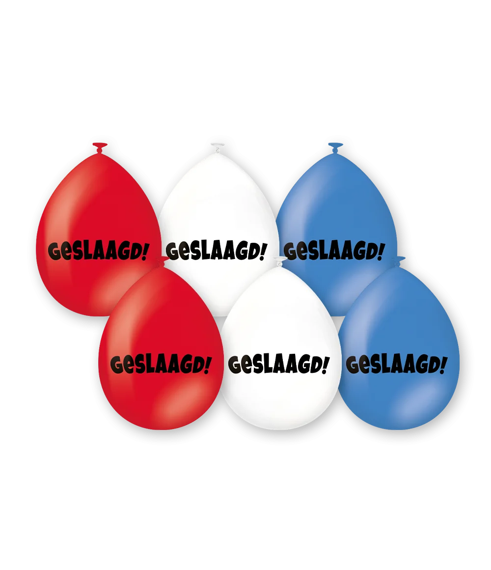 BALLONNEN GESLAAGD ROOD WIT BLAUW 6X - 92 1 - 0010539671