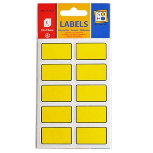 SOHO DIEPVRIES ETIKETTEN GEEL 5 VEL A 50 - Diepvriesettiket - 321778