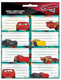 SCHOOLETIKET RACINGCARS  3 VELLEN - Etiket - 326266
